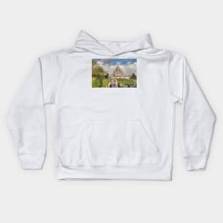Sacre Couer with a little greenery Kids Hoodie